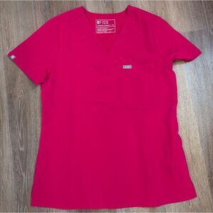 FIGS Technical Collection Catarina Pink Scrub Shirt Top Sz XS